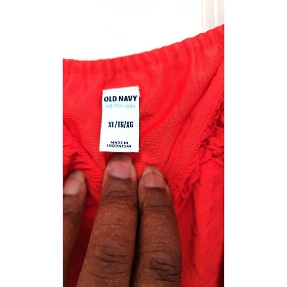 OLD NAVY ORANGE CASUAL ELASTIC WAIST MIDI DRESS - Picture 4 of 7